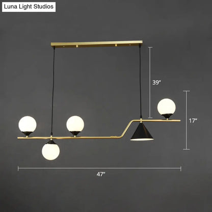 DecorBites™ Minimalist Gold Metal Dining Pendant Lamp - Cone and Ball Hanging Island Light for Dining Room