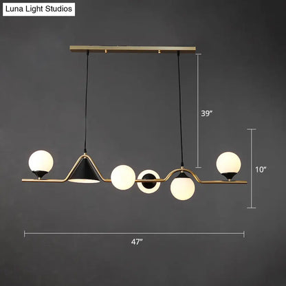 DecorBites™ Minimalist Gold Metal Dining Pendant Lamp - Cone and Ball Hanging Island Light for Dining Room