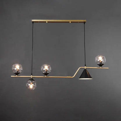 DecorBites™ Minimalist Gold Metal Dining Pendant Lamp - Cone and Ball Hanging Island Light for Dining Room