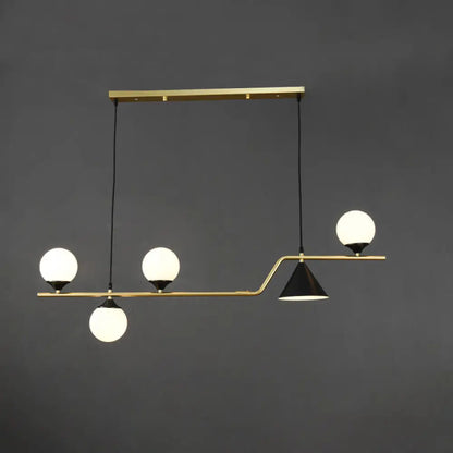 DecorBites™ Minimalist Gold Metal Dining Pendant Lamp - Cone and Ball Hanging Island Light for Dining Room