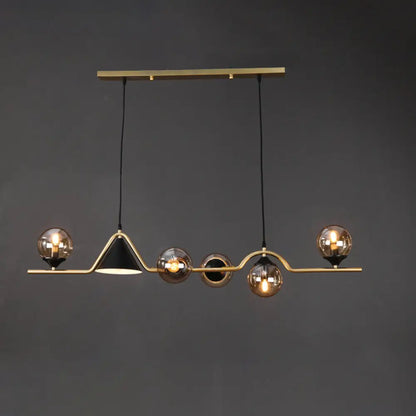 DecorBites™ Minimalist Gold Metal Dining Pendant Lamp - Cone and Ball Hanging Island Light for Dining Room