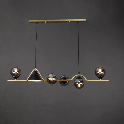 DecorBites™ Minimalist Gold Metal Dining Pendant Lamp - Cone and Ball Hanging Island Light for Dining Room