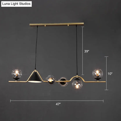 DecorBites™ Minimalist Gold Metal Dining Pendant Lamp - Cone and Ball Hanging Island Light for Dining Room