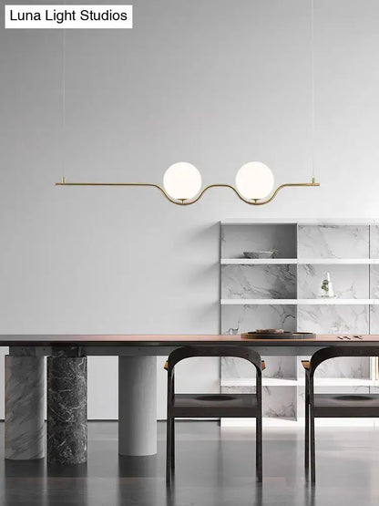 Minimalist gold metal island pendant dining table ceiling light