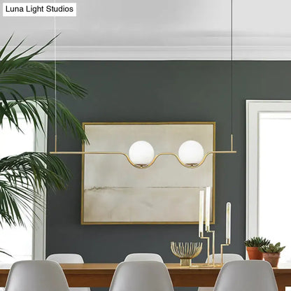 Minimalist gold metal island pendant dining table ceiling light