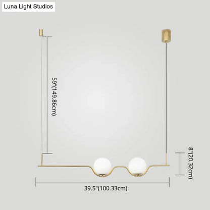 Minimalist gold metal island pendant dining table ceiling light