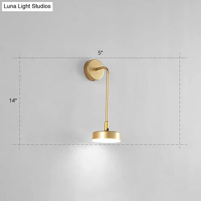 Minimalist gold metal led sconce wall mounted lamp for bedroom