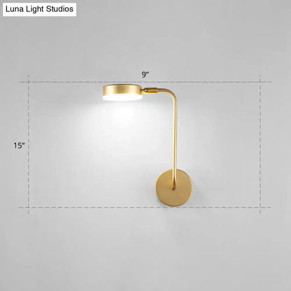 Minimalist gold metal led sconce wall mounted lamp for bedroom