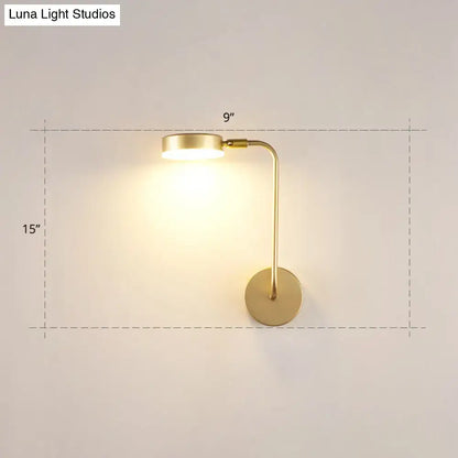 Minimalist gold metal led sconce wall mounted lamp for bedroom