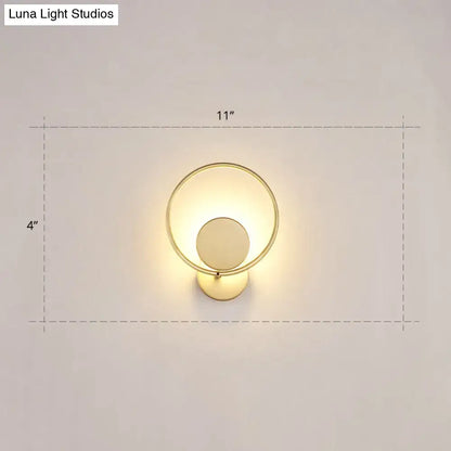 Minimalist gold metal led sconce wall mounted lamp for bedroom