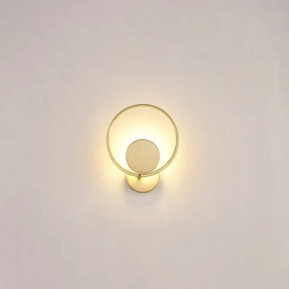 Minimalist gold metal led sconce wall mounted lamp for bedroom