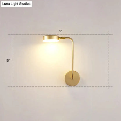 Minimalist gold metal led sconce wall mounted lamp for bedroom