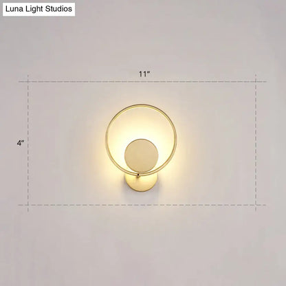 Minimalist gold metal led sconce wall mounted lamp for bedroom