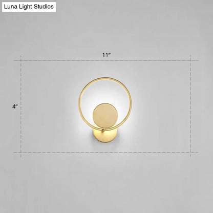 Minimalist gold metal led sconce wall mounted lamp for bedroom