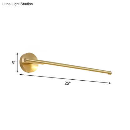 DecorBites™ Minimalist Gold Metal Wall Lamp: 16"/25" LED Vanity Sconce Light with Acrylic Diffuser