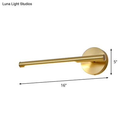 DecorBites™ Minimalist Gold Metal Wall Lamp: 16"/25" LED Vanity Sconce Light with Acrylic Diffuser