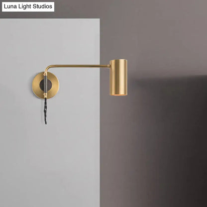 Minimalist gold metal wall lamp bedside spotlight for bedroom