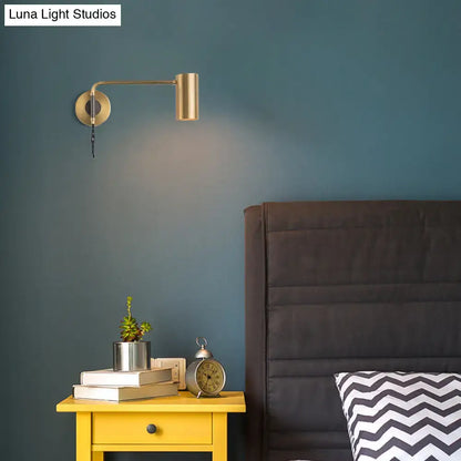 Minimalist gold metal wall lamp bedside spotlight for bedroom