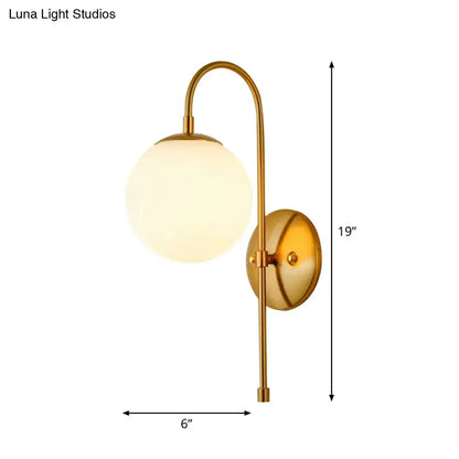 Minimalist gold mini globe wall sconce bedroom light