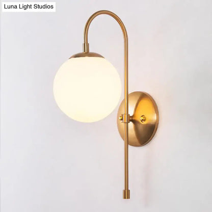 Minimalist gold mini globe wall sconce bedroom light