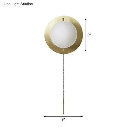 Minimalist gold mini globe wall sconce bedroom light