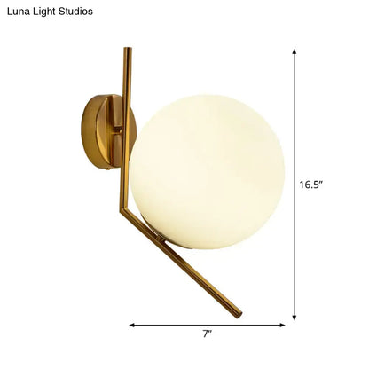 Minimalist gold mini globe wall sconce bedroom light