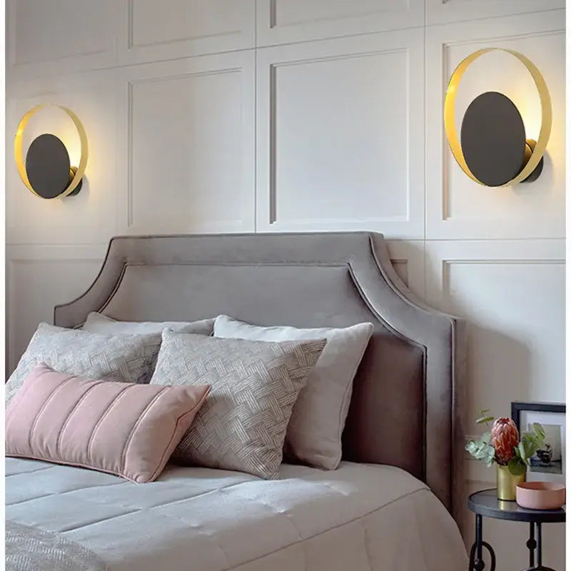 Minimalist gold nordic led wall sconce for bedroom lighting