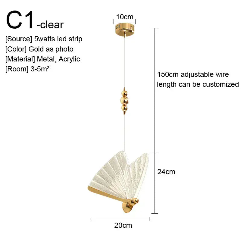 Minimalist gold nordic pendant lights kitchen glass shade decor