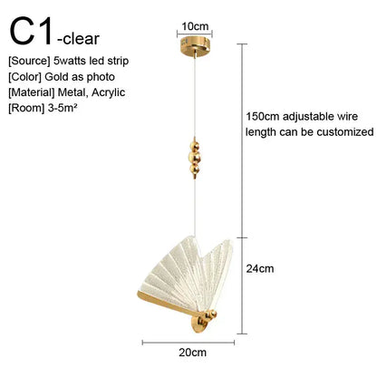 Minimalist gold nordic pendant lights kitchen glass shade decor