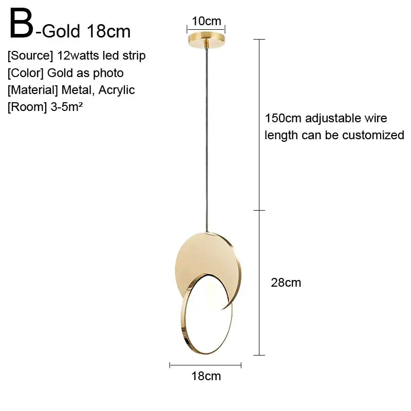 Minimalist gold nordic pendant lights kitchen glass shade decor