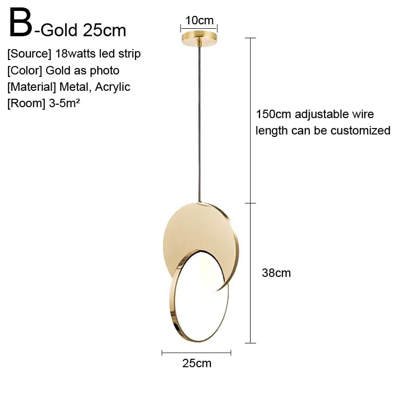 Minimalist gold nordic pendant lights kitchen glass shade decor