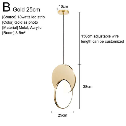 Minimalist gold nordic pendant lights kitchen glass shade decor