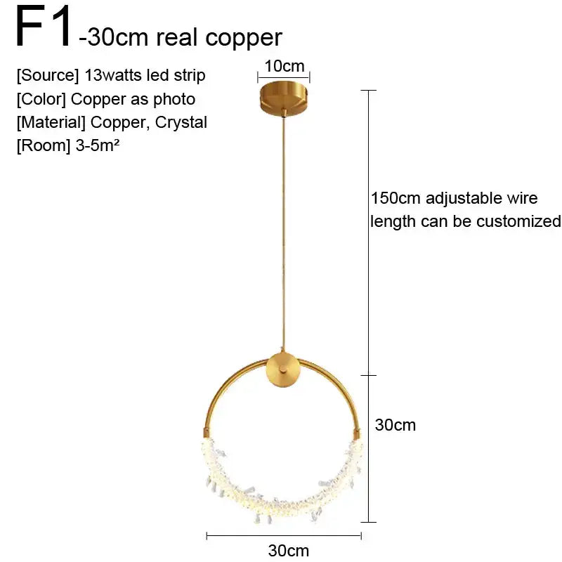 Minimalist gold nordic pendant lights kitchen glass shade decor