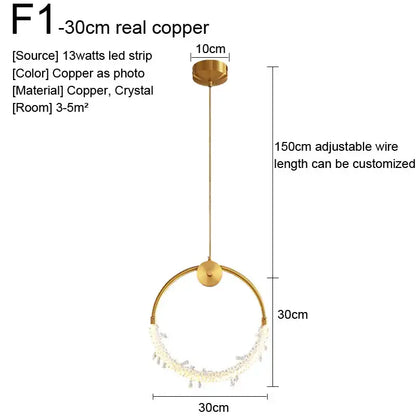 Minimalist gold nordic pendant lights kitchen glass shade decor