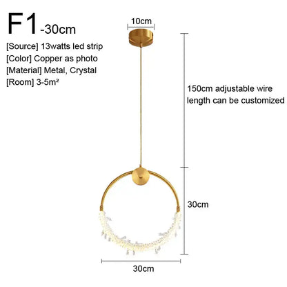 Minimalist gold nordic pendant lights kitchen glass shade decor