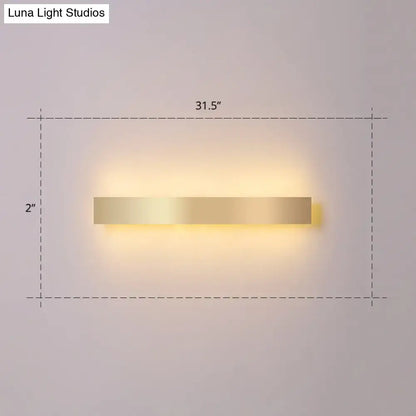 Minimalist gold plated led wall sconce living room bar light
