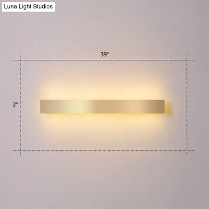 Minimalist gold plated led wall sconce living room bar light