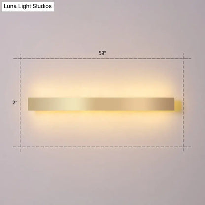 Minimalist gold plated led wall sconce living room bar light