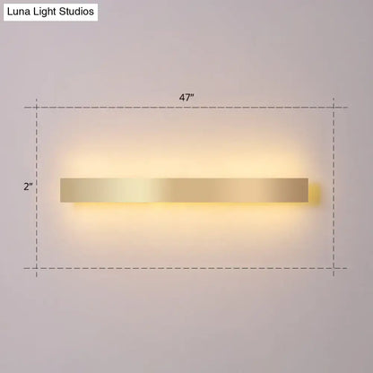 Minimalist gold plated led wall sconce living room bar light