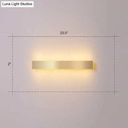 Minimalist gold plated led wall sconce living room bar light