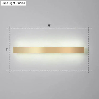 Minimalist gold plated led wall sconce living room bar light