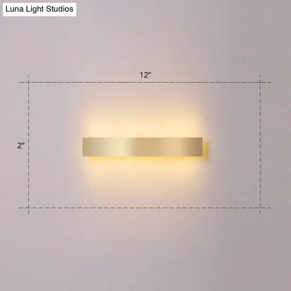 Minimalist gold plated led wall sconce living room bar light