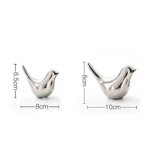 Minimalist gold & silver rabbit ceramic ornaments living room decor