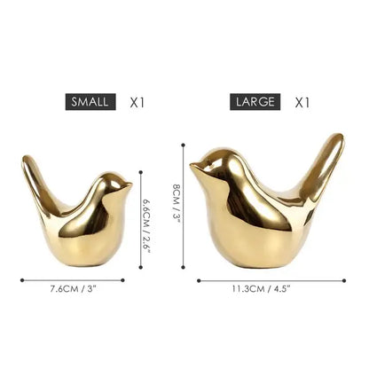 Minimalist gold & silver rabbit ceramic ornaments living room decor