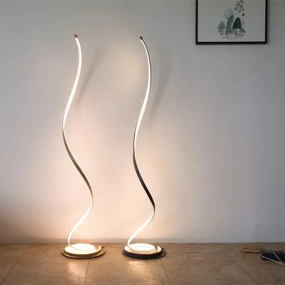 Minimalist gold standing lamp living room warm led light strip