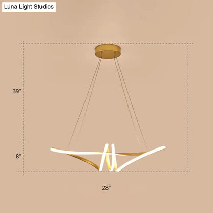 DecorBites™ Minimalist Gold Twist Island Pendant Light Fixture with LED Metal Finish - Perfect for Restaurants