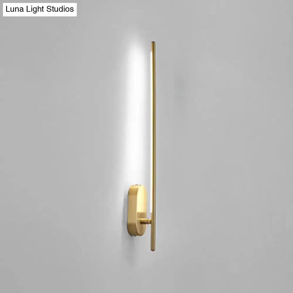 Minimalist gold vertical rod wall lamp living room sconce