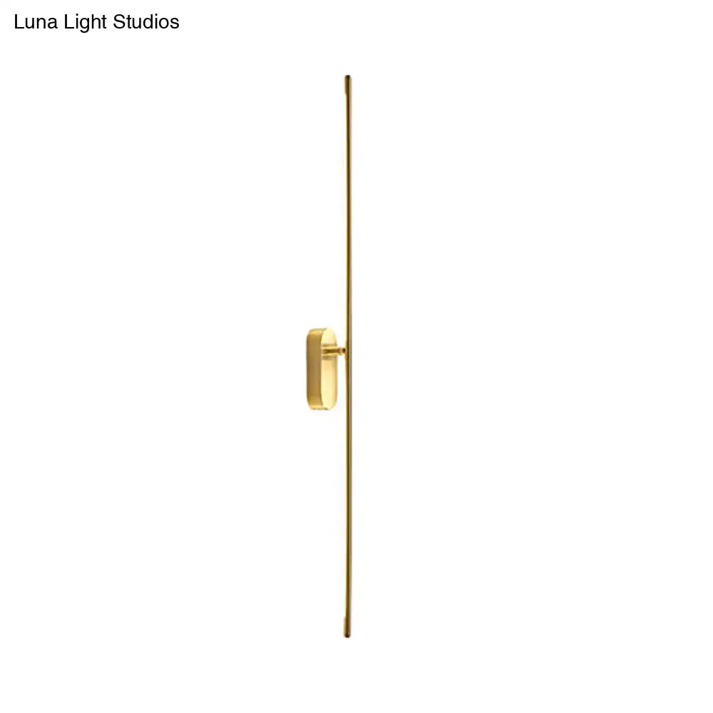 Minimalist gold vertical rod wall lamp living room sconce