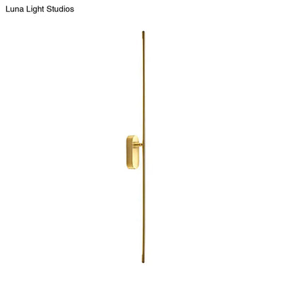Minimalist gold vertical rod wall lamp living room sconce