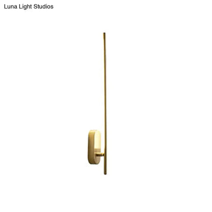Minimalist gold vertical rod wall lamp living room sconce